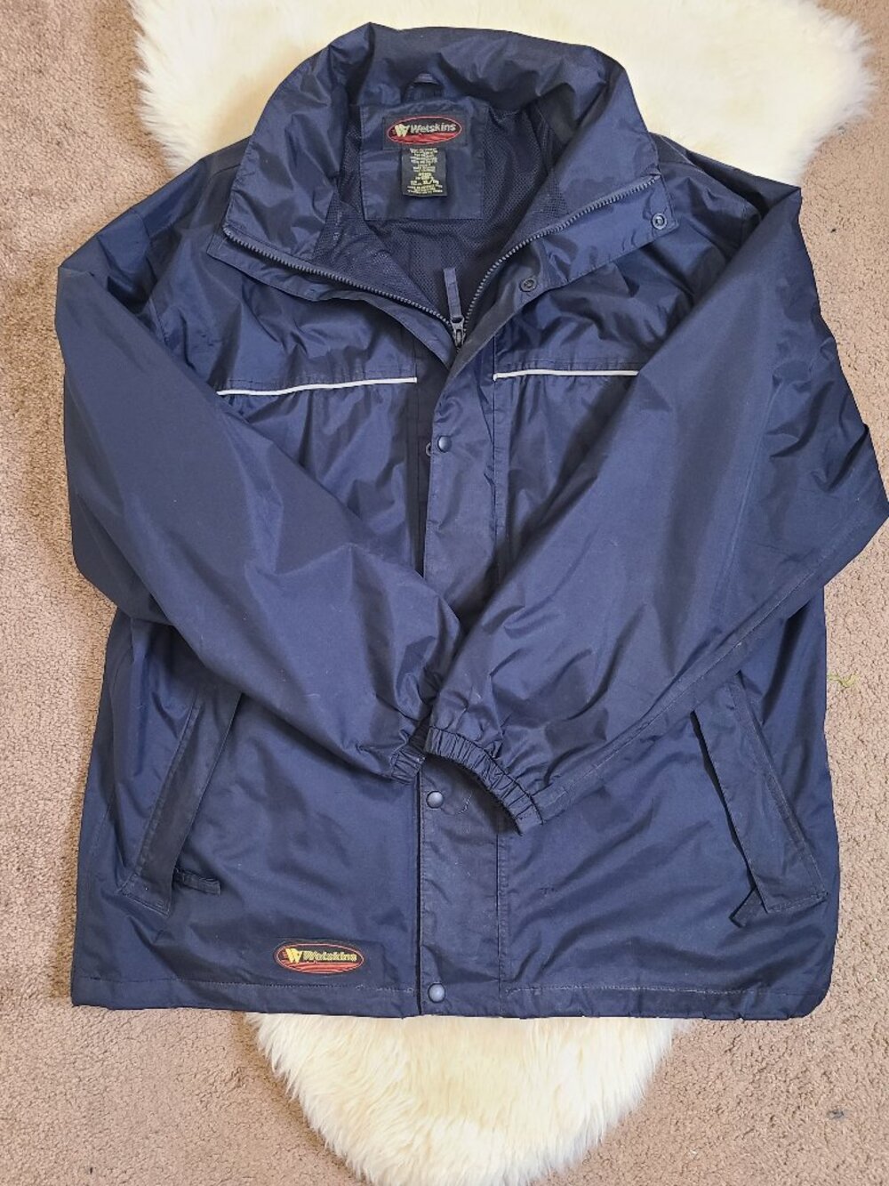 Wetskins Dark Navy Heavy Rain Jacket-XL